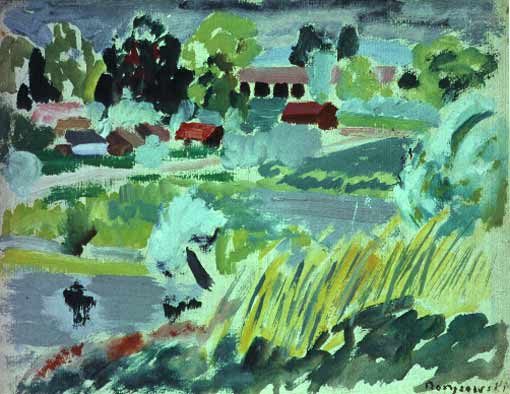 Stanisław Borysowski, Wróblowice 1936, olej na desce, wymiary 25cm x 31cm