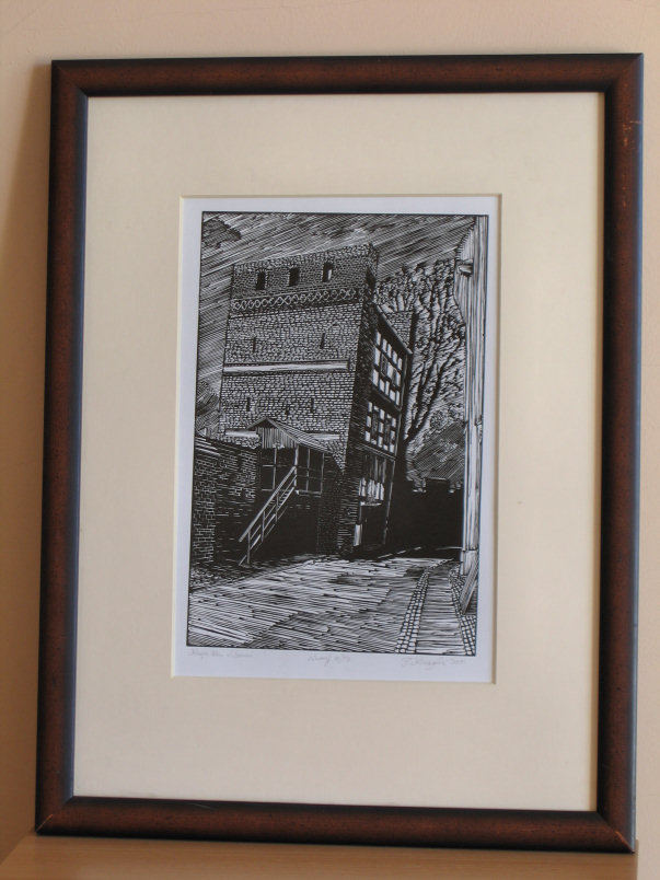 Izabela Walicka, linoryt, wymiary 28cm x 19cm